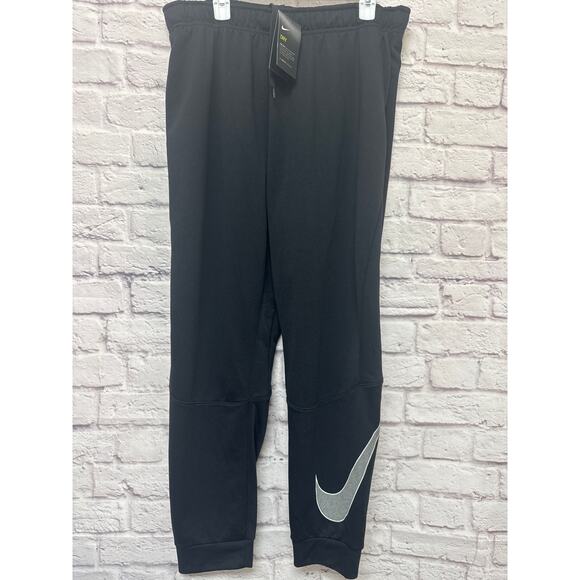 Men's Black Nike Training Jogger Pants Drawstring Waist Standard Fit SZ XL NWT - Picture 1 of 5